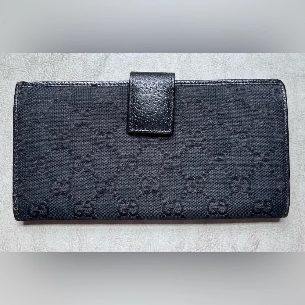 GUCCI Black Supreme Canvas and Leather Wallet - Picture 2 of 16